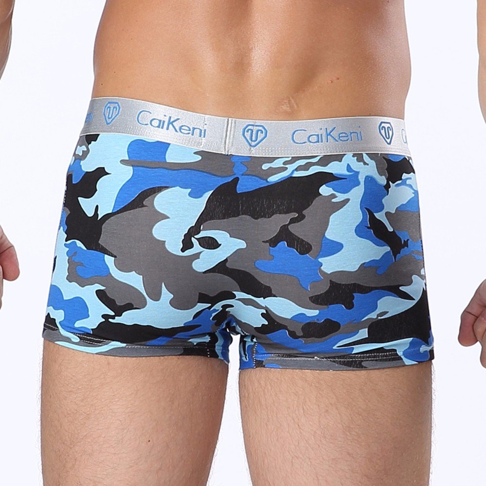 CAIKENI Men\'s Underwear Comfort Cotton Stretch Boxer Briefs Trunk with Camouflage Print
