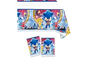 GOODFAIR 2pcs Blue Hedgehog Birthday Party Tablecloths 70.8X42.5'' Decoration Supplies for Hedgehog Plastic Tablecloths Covers