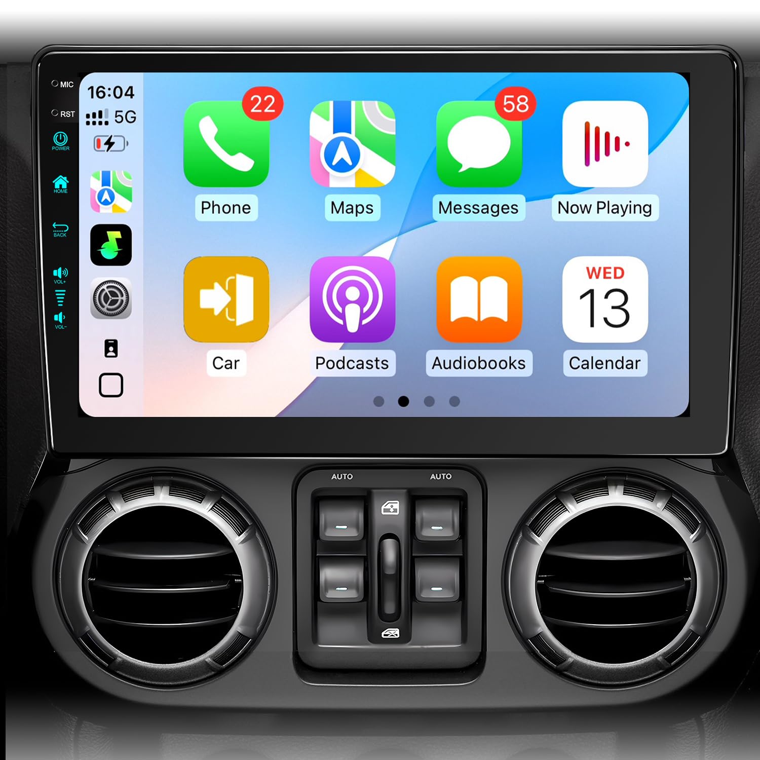 Photo 1 of 10.2 Inch Car Radio Stereo Upgrade Android 13 for Jeep Wrangler JK 2007-2018 with CarPlay Android Auto 1080P Backup Camera/BT5.4 ((4Ram 64Rom) 10.2)