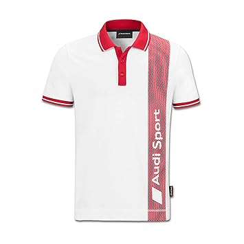 Audi Sport Poloshirt, Herren, weiß/Rot (XL)