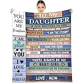 Romantic Angels Daughter Blanket from Mom - Birthday, Christmas, Graduation Gifts for Grown Adult Daughter - 60" L x 50" W