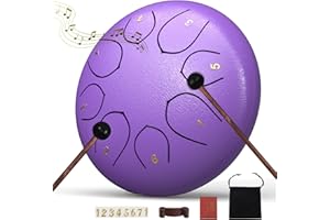 Rain Drum for Outside Garden, 6 Inches 8 Notes Steel Tongue Chakra Drums, Waterproof Meditation Rain Chime, Musical Instrumen