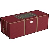 Rolling Christmas Tree Storage Bag - Heavy-Duty Storage Bags for 12FT Artificial Trees, Seasonal Décor, Packing, Moving, and More by Elf Stor (Red)