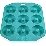 Large Donut Pan &ndash; Non-stick Silicone Donut Mold Made Of Heavy Duty, Heat Resistant Material To Bake 9 Full Size Donuts/Bagels/Muffins & Other Delicacies &ndash;Professional Grade Doughnut Pan(Turquoise)
