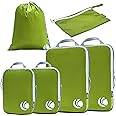 Cipway Compression Packing Cubes Set, Ultralight Expandable Travel Packing Organizers for Carry on Luggage (Green 6pcs)