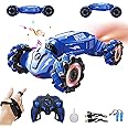LOOZIX Upgraded Hand Gesture Sensing RC Stunt Car with Lights Music, Spray Drift Hand Gesture RC Car 360° Spins All Terrains Hand Controlled Car Toys for 6 7 8 9 10 Year Old Boys