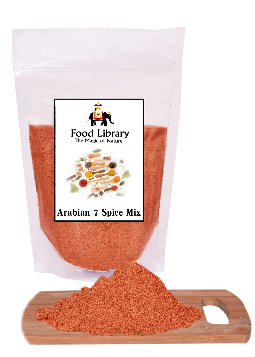 Food Library The Magic Of Nature World Flavours | Epicurean Spices | Global Seasonings | International Spices. (200gm, Arabic 7 Spice Mix Powder)