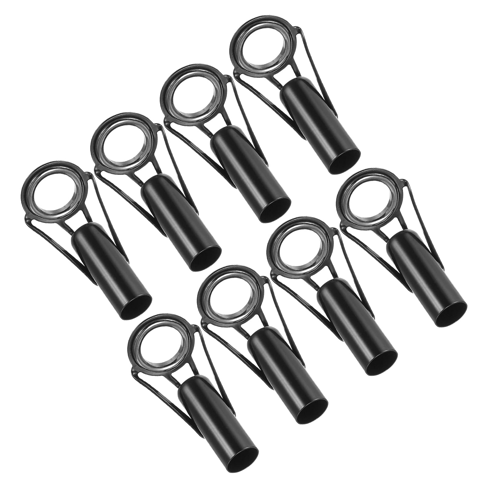 PATIKIL 8.5mm Fishing Rod Tip Repair Kit, 8pcs Stainless Steel Pole Ring Guide Replacement for Saltwater Freshwater Fishing, Black