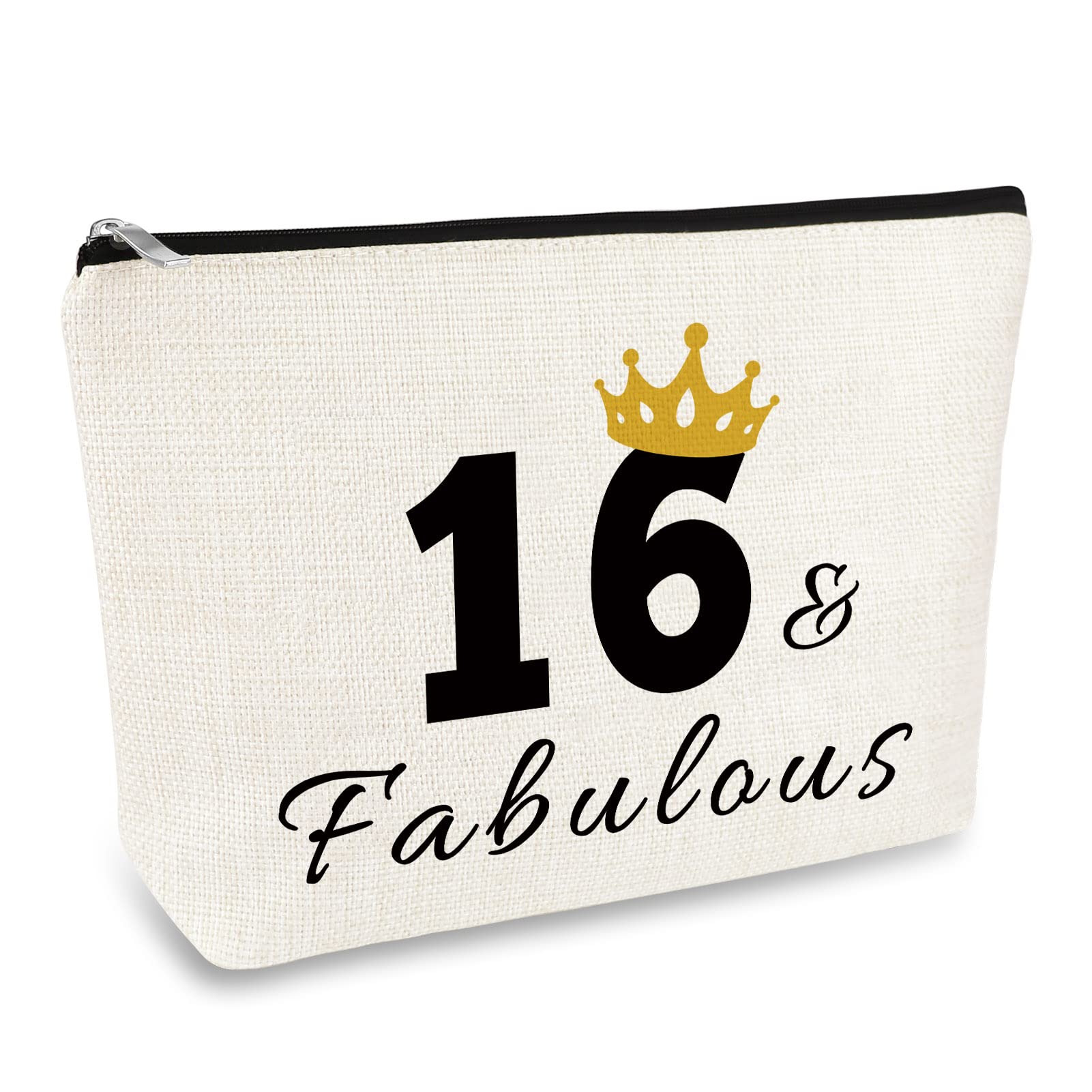 Happy 16th Birthday Gifts Makeup Bag Sixteen Birthday Gifts for Girls Cosmetic Bag Pouch 16 Year Old Gift for Daughter Best Friend Sister Niece Granddaughter Bestie BFF 2005 Birthdays Gift
