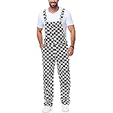 Magrank Mens Checkered Overalls Bib Coveralls Denim Straight Pants Cotton Casual Jean Jumpsuits