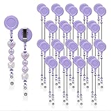 15pcs Purple Beadable Badge Reels Making Kits