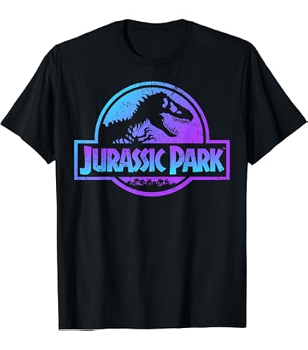 Amazon.com: Jurassic Park Retro Neon Pink Logo Graphic T-Shirt T