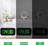 KWANWA Cordless Digital LED Alarm Clock 1.2in Green Display Battery Powered view 3