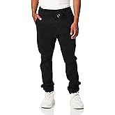 WT02 Mens Jogger Pants in Basic Solid Colors and Stretch Twill Fabric