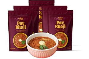 The Cumin Club Pav Bhaji - Ready to Eat Indian Food Entrees with Potatoes & Mixed Vegetables - Indulge in Easy Cooking, Irresistible Flavor, and Healthy Vegetarian Meals - Pack of 5