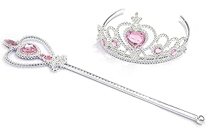 Kuzhi Frozen Elsa Crown Tiara and Wand Set ¨C Silver Heart Jewel