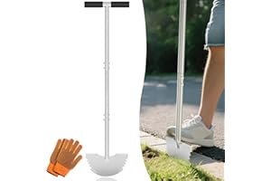 KYEEN-TOOLS Serrated Edger Lawn Tool - Half Moon Shovel with Softer T-Handle, Lawn Edger for Yard, Garden, Landscaping, Sidewalk, Cable Burial - Ergonomic Design, Rust-Proof, 38 in