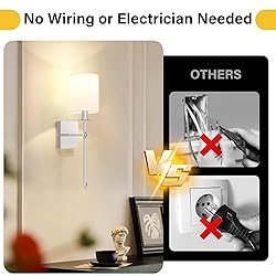 19.9 Inch Battery Operated Wall Sconces Set of 2