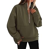 KIRUNDO Sweatshirt for Women 2026 Fall Half Zip Pullover Oversized Fleece Mock Neck Hoodies Fashion Outfits Winter Clothing