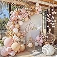 Dusty Pink White Balloon Arch Kit, Pink and Gold Balloons With White Nude Champagne Gold Balloons for Boho Engagement Wedding Bridal Shower Birthday Baby Shower Decorations