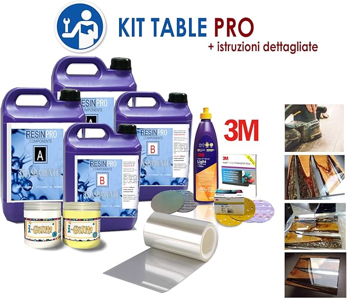 EPOXY Table PRO KIT to Create The Table in Wood and EPOSSIDIC Resin