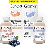 Genexa Kids' Clean Day & Night Cough Medicine, Dye Free, 0% Artificial Additives, Children's Cough, Chest Congestion, Runny N