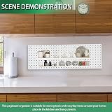 Keadic 34pc 1" Small Pegboard Wall Organizer White Hooks Kit No Drilling Mount view 6
