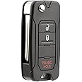 KeylessOption Keyless Entry Remote Control Car Flip Key Blade Fob Uncut Blank Chip Transponder Replacement