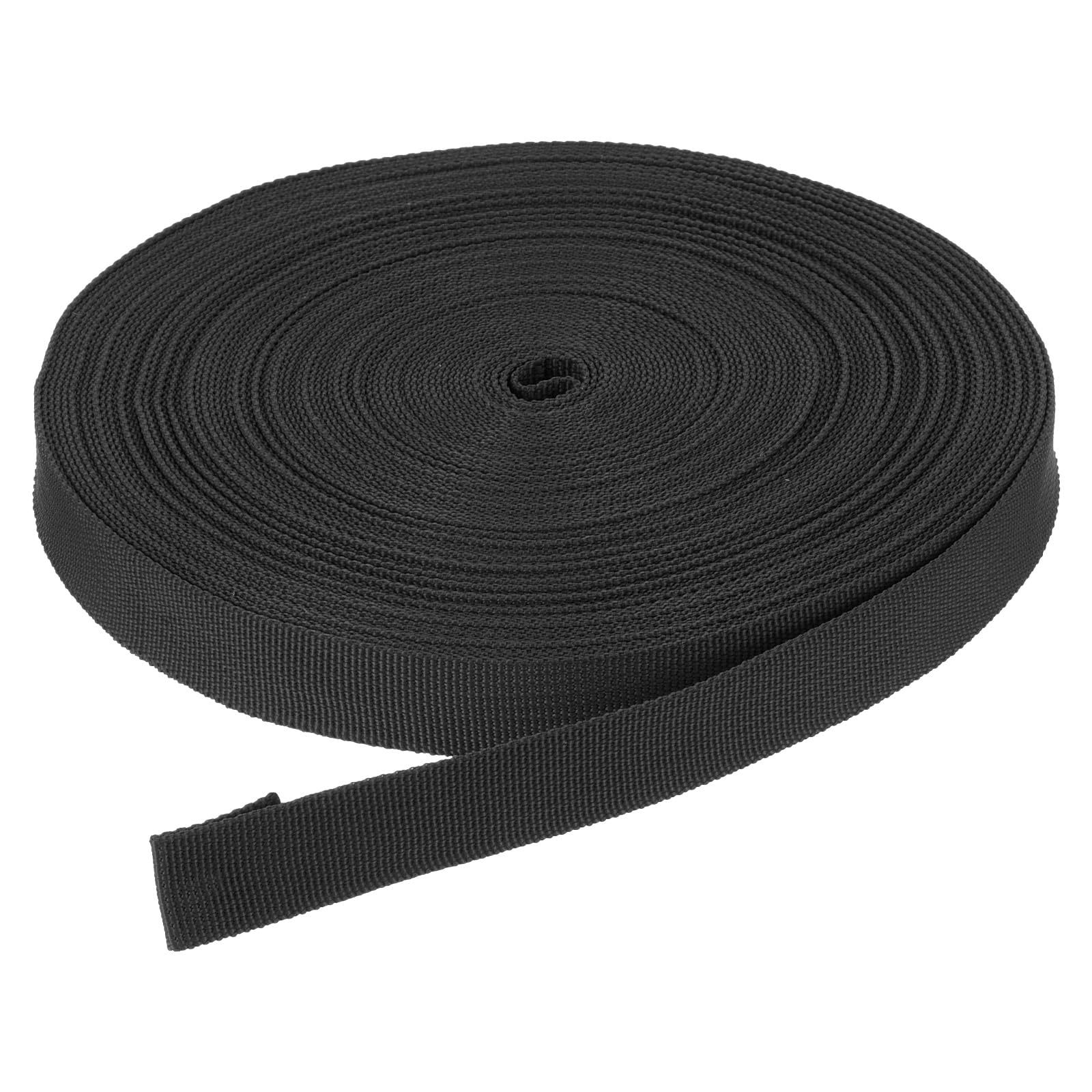 DMiotech 25 Yard x 3/4 inch Width Nylon Webbing Strap Poly Flat Webbing Strapping for DIY Craft Backpack Strapping, Sewing, Outdoor Gear Repair, Black — image 1