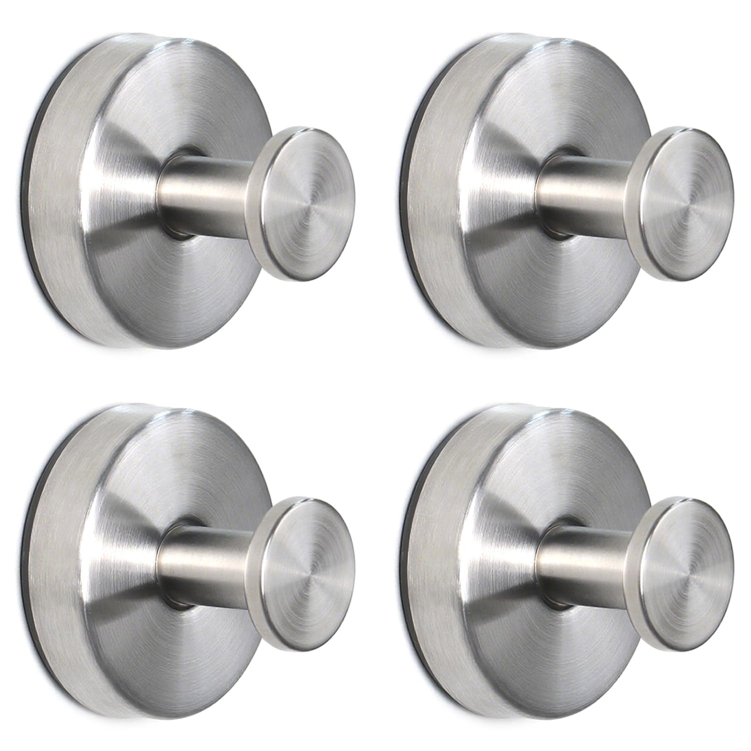Photo 1 of Season 2 Season Suction Cup Hooks for Shower, 4 Pcs Shower Hooks for Bathroom Stainless Steel Wall Hook for Hanging up to 6.5 lbs for Kitchen, Glass, Mirror,Silver