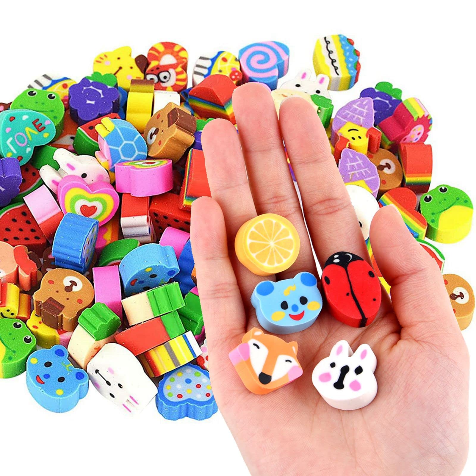 ASTARON 30 Pcs Rubbers Erasers Assortment Novelty Erasers for Party Favors, Kids and Animal Styles