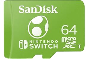 SANDISK 64GB microSDXC-Card Licensed for Nintendo-Switch, Yoshi Edition, Made for Nintendo Switch, OLED and Lite Systems - SDSQXAO-064G-GN6ZN