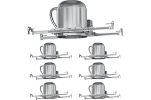 Anyhome 6 Pack 6 Inch Can Light Housing,New Construction Recessed Lighting Housing,Air Tight,E26 Base,90° Rotation Hanger Bars,IC Rated ETL