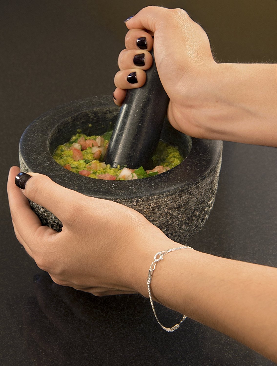 Granite Mortar and Pestle by HiCoup Natural Unpolished, Non Porous