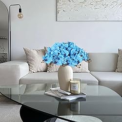 ICBOX Blue Orchids Artificial Flowers 6 PCS Fake