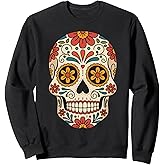 Cinco De Mayo Vibrant Sugar Skull Design Sweatshirt