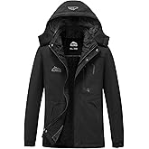 ELLSWOS Men's Waterproof Ski Jacket Winter Snow Coat Warm Hooded Raincoat Windproof Windbreakers