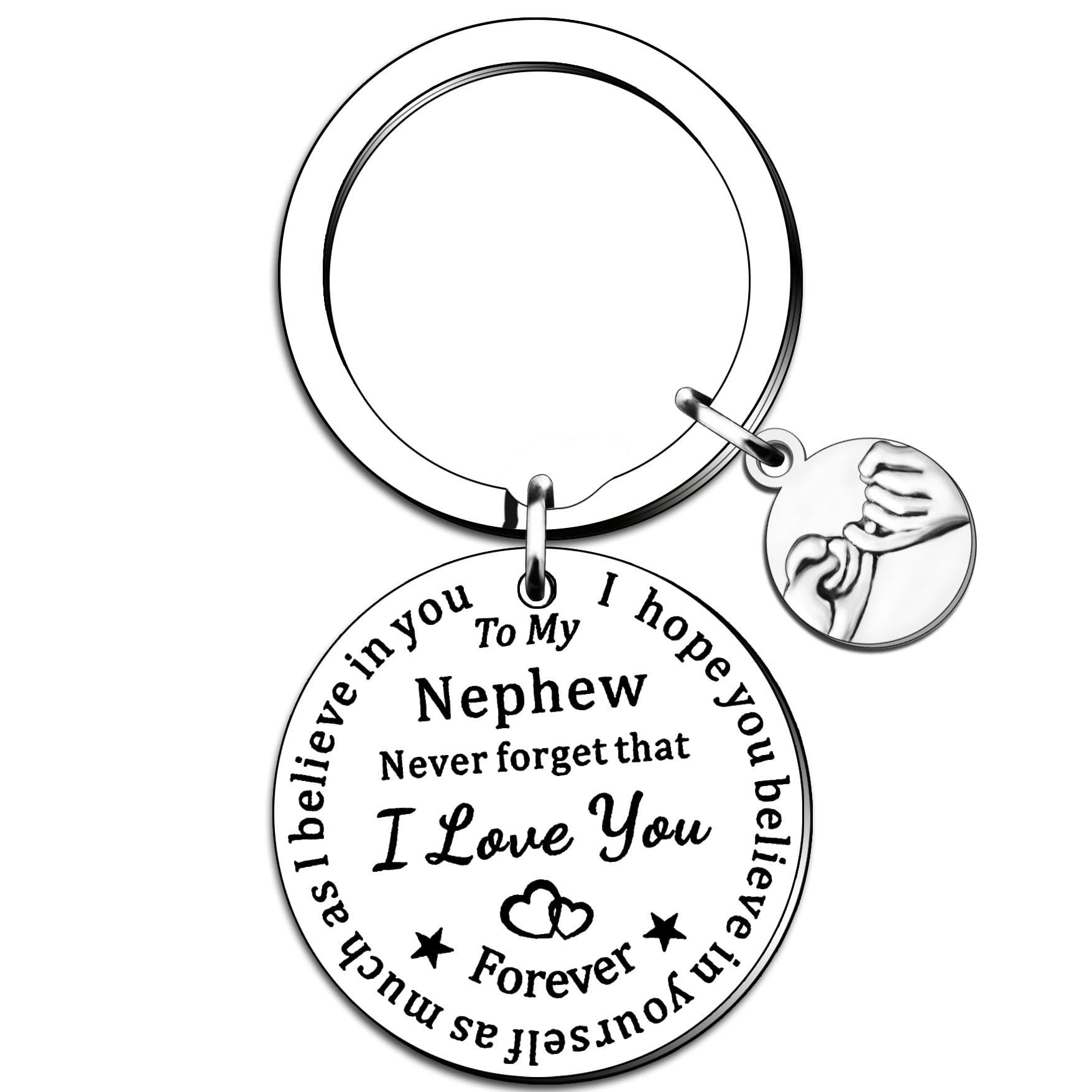 QMVMV Nephew Gifts Nephew Keyring Birthday Christmas Gifts For Boys From Auntie Uncle Keychain Engraved I Love You