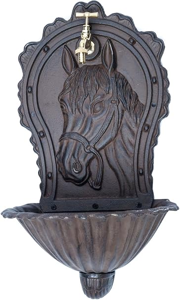 Aubaho Waschbecken Wandbrunnen Garten Eisen Nostalgie Antik Stil Pferd Brunnen Braun Amazon De Garten