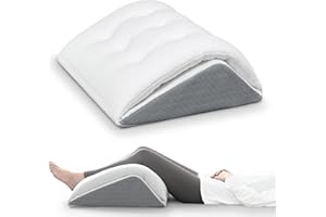 Shinnwa Knee Wedge Pillow, Patented Convertible Knee Pillow for Back Sleeping, Dual-Layer Memory Foam Triangle Pillow for Legs Post Surgery, Knee Support, Leg Elevation, Back Pain Relief