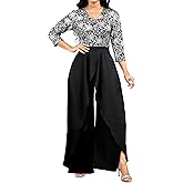 Sparkly Overlay Jumpsuit for Women Dressy Elegant Long Sleeve Long Split lightweight Pants Cocktail Jumpsuits