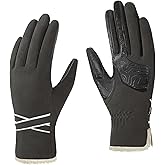 Jökulríki Women's Winter Fleece Gloves Warm Stretch Touchscreen Glove for Cold Weather, GreyHeather