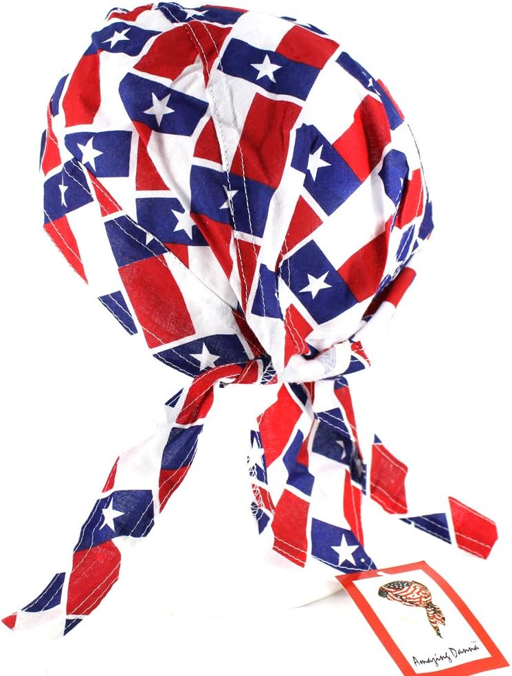 Do Rag Bandana Motorcycle Biker Caps Skull Head Wrap Tied Headband (TEXAS FLAG)