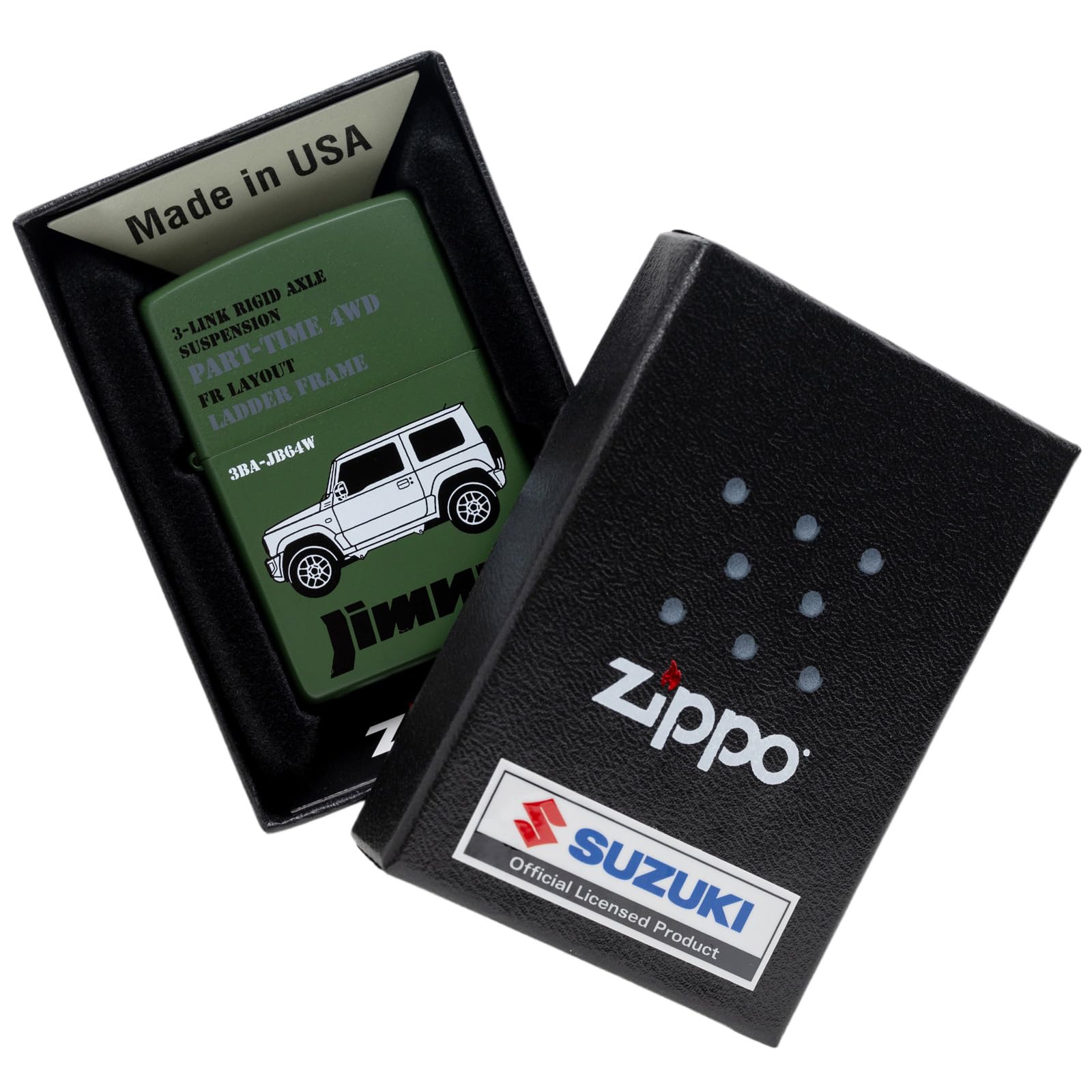 ZIPPO Lighter Jimny Mud Green with Special Sticker