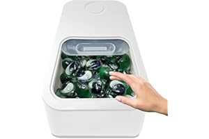 SKYWIN TidyFriend Laundry Pods Container with Slide Lid, 15" x 8.7" x 4.5", Airtight Storage Keeps Pods Fresh, Holds 9–10 lbs or 100–130 Pods, Laundry Detergent Container & Dishwasher Pod Holder (White)