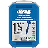 Kreg SML-C125B-100 Blue-Kote Weather Resistant Pocket Screws, 1 1/4 Inch, 8 Coarse Thread, Maxi-Loc Head, (100 Count)