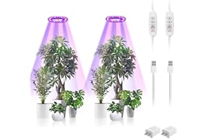 Probapro 2 Packs Plant Grow Light,Grow Light for Indoor Plants,5000K Full Spectrum Plant Light,10-Level Dimmable,Auto ON & Off Timer 3/9/12H,Height Adjustable, Grow Light for Tall Plants