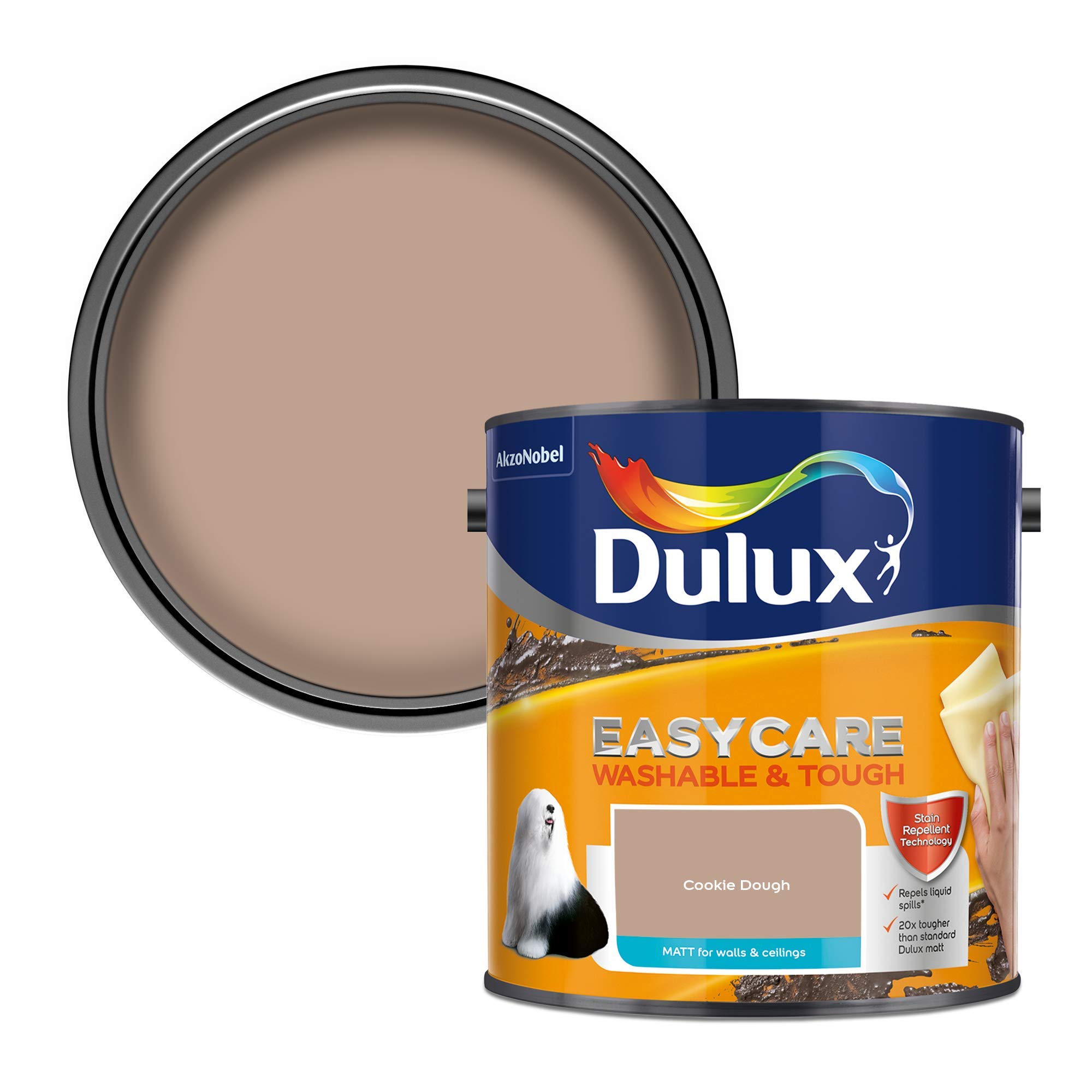Dulux Easycare Washable & Tough Matt Emulsion Paint - Cookie Dough - 2.5L