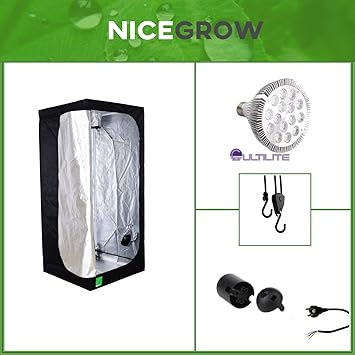 Nice Grow Growset 40 Bud Box Aufzucht Mutterpflanze LED 15W Growzelt 40x40x120cm