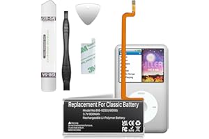 RRUHHK Battery for iPod Classic, 900mAh New Upgrade High Capacity 616-0232 Battery Replacement for iPod 5th - 7th Generation Video Classic A1136, A1238 with Full Set Repair Tool